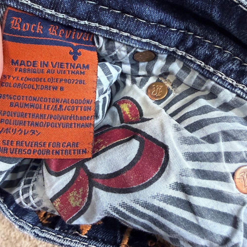 Rock Revival Jeans Womens Size 25 Drew Distressed Low Rise Y2K Medium Blue Denim - Picture 6 of 12